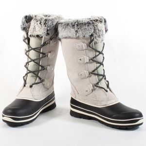 Khombu Women's Leather Winter Snow Duck Boots USED ONCE
